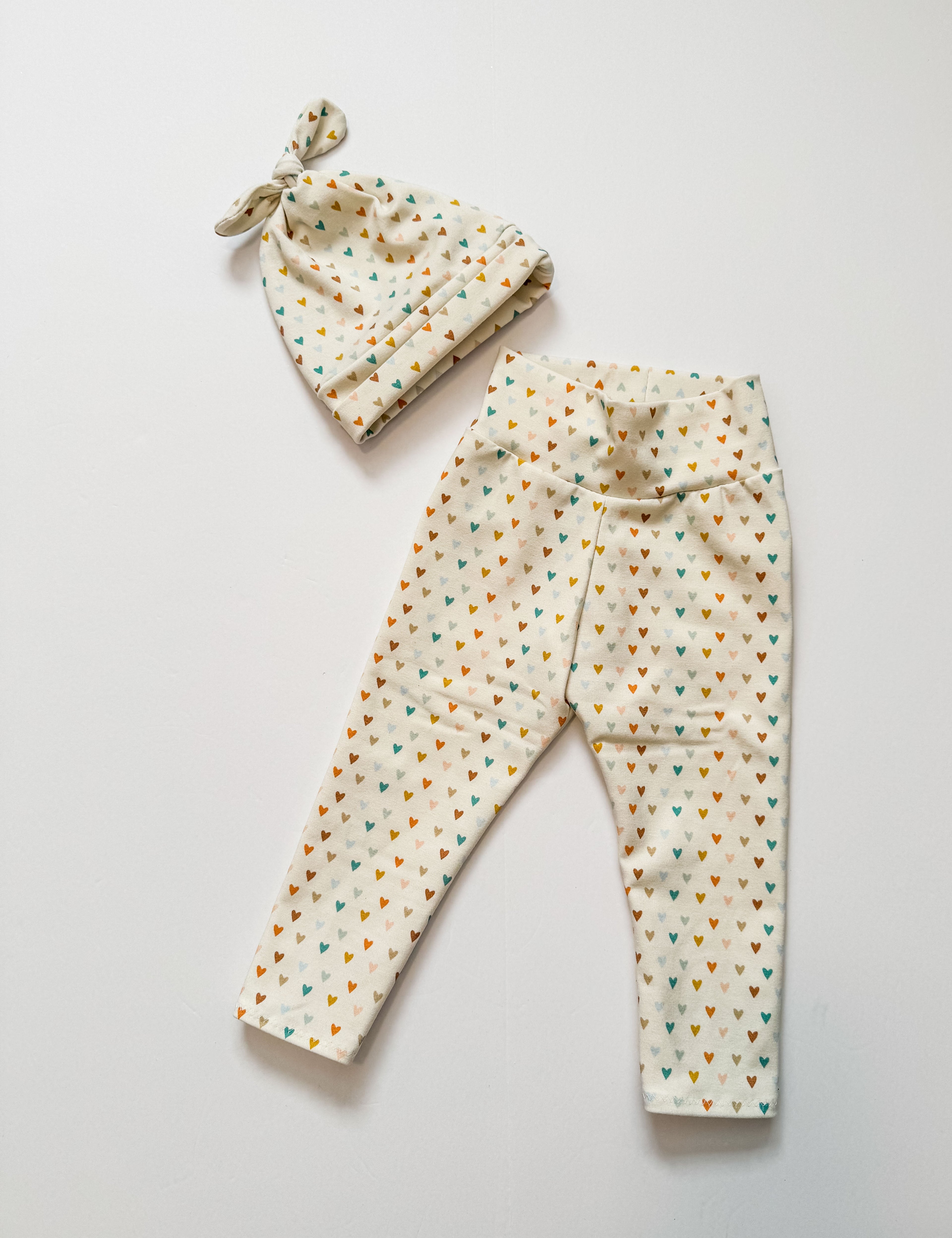 Baby Girl Legging Set:  Hearts or Floral Hat & Pants gift