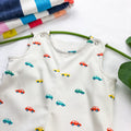 Baby Boy Overall Short Romper: Car Print