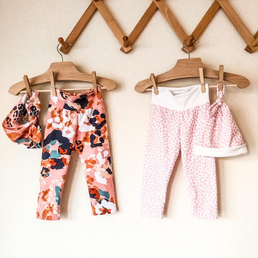 Baby Girl Pink Legging & Hat Sets