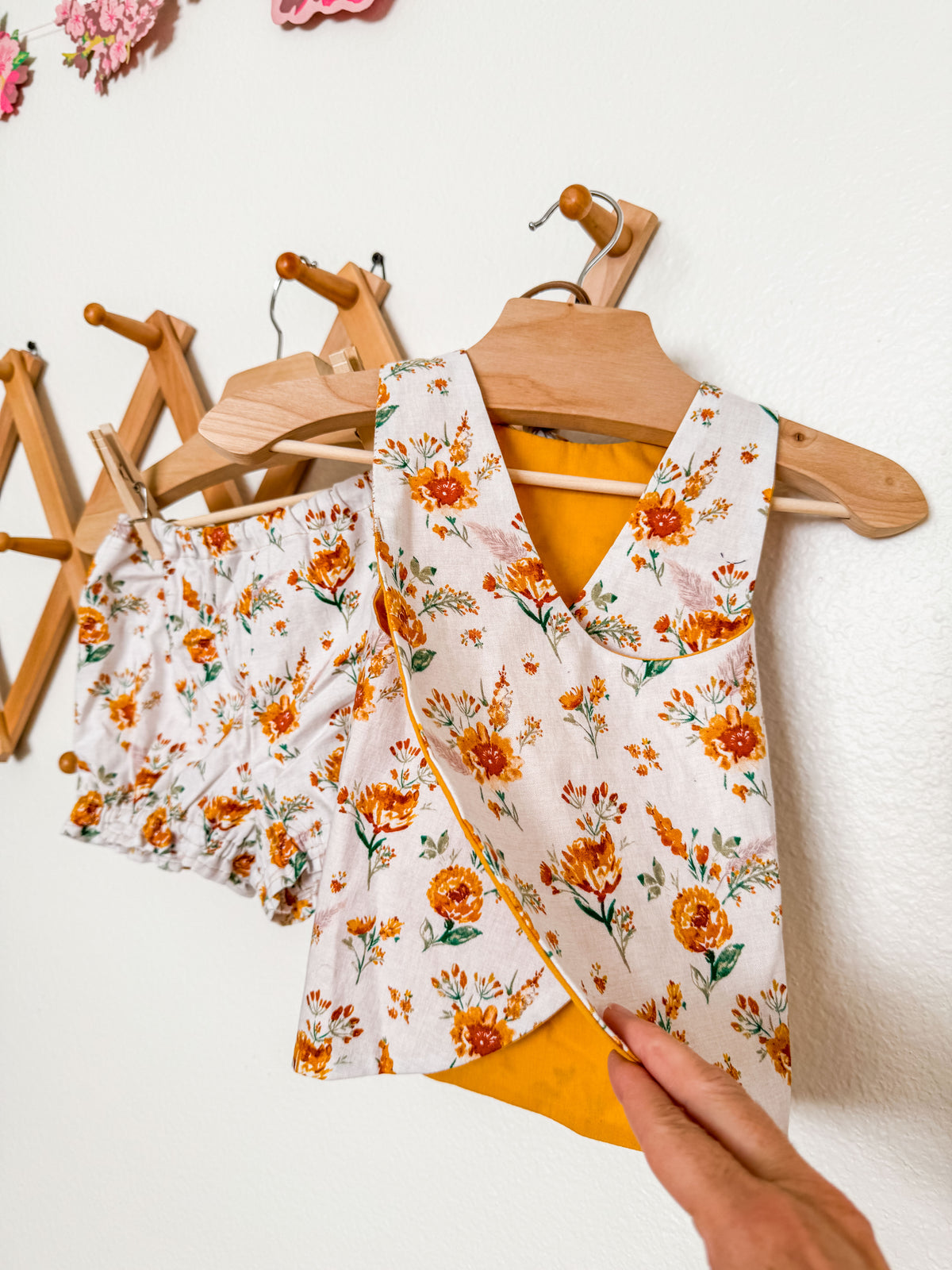 Cross Top and Bloomer Sets: Wild Flower or Yellow Floral