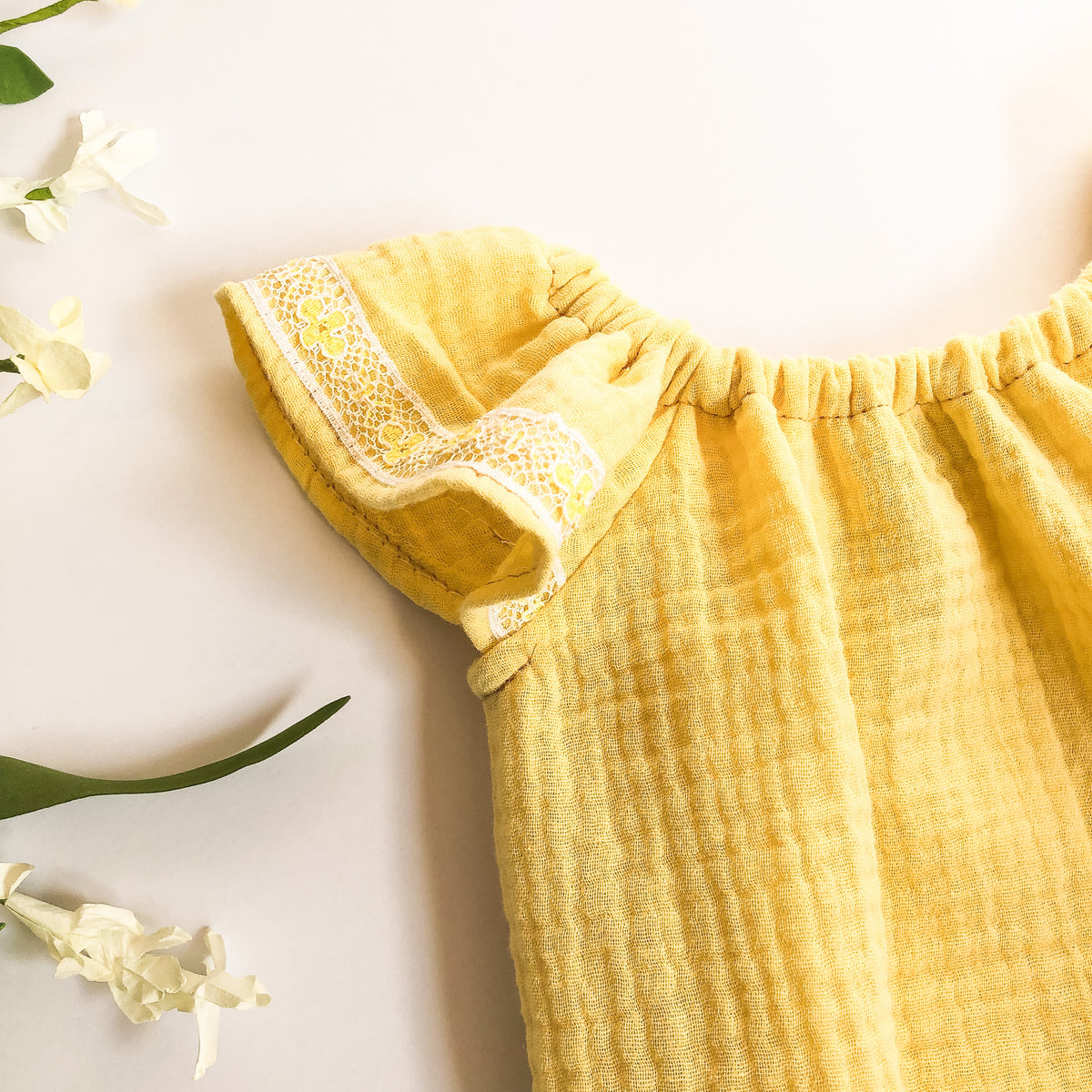 Spring Rompers: Pink or Yellow Ruffle Sleeve