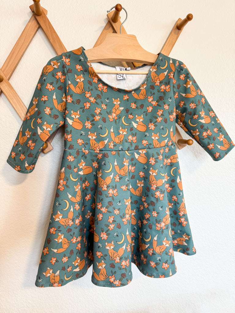 Fox and Acorn Knit Toddler Dress