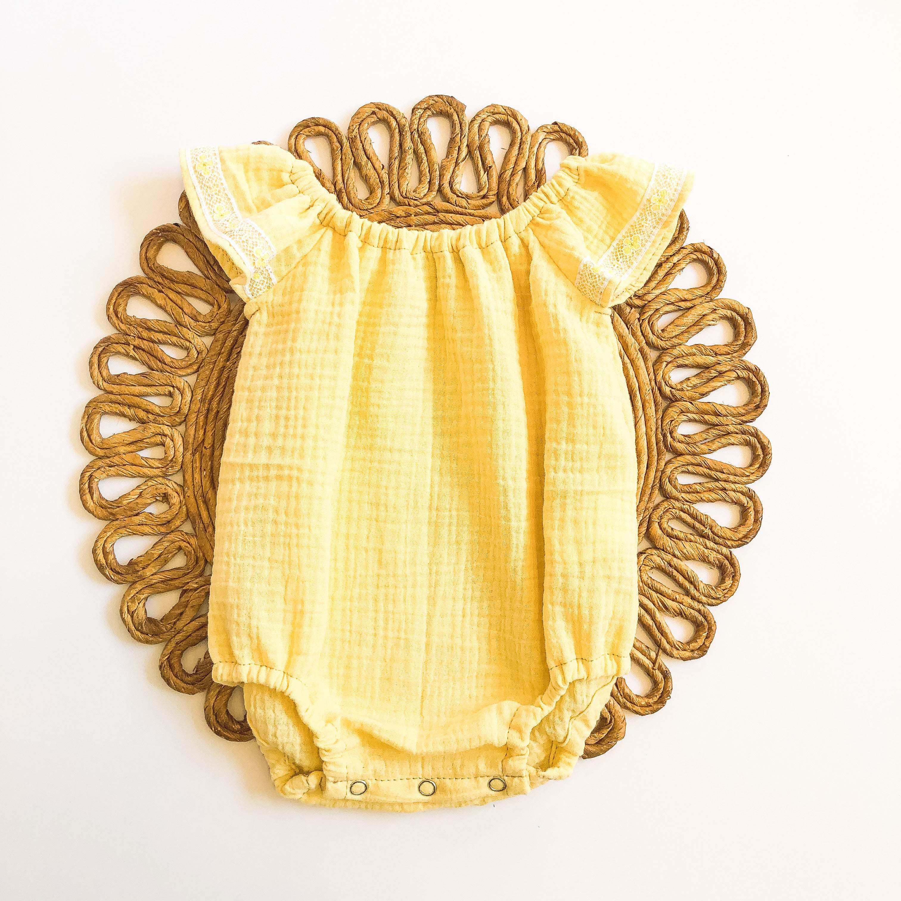 Spring Rompers: Pink or Yellow Ruffle Sleeve