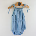 Chambray Sun Suit: Blue or Strawberry Check Romper