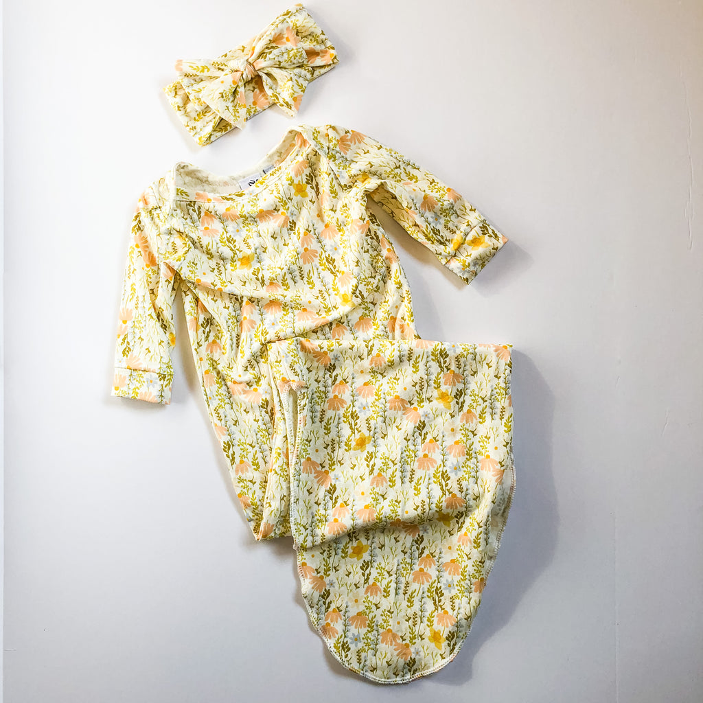 Spring Floral and Polka Dot Knot Gowns