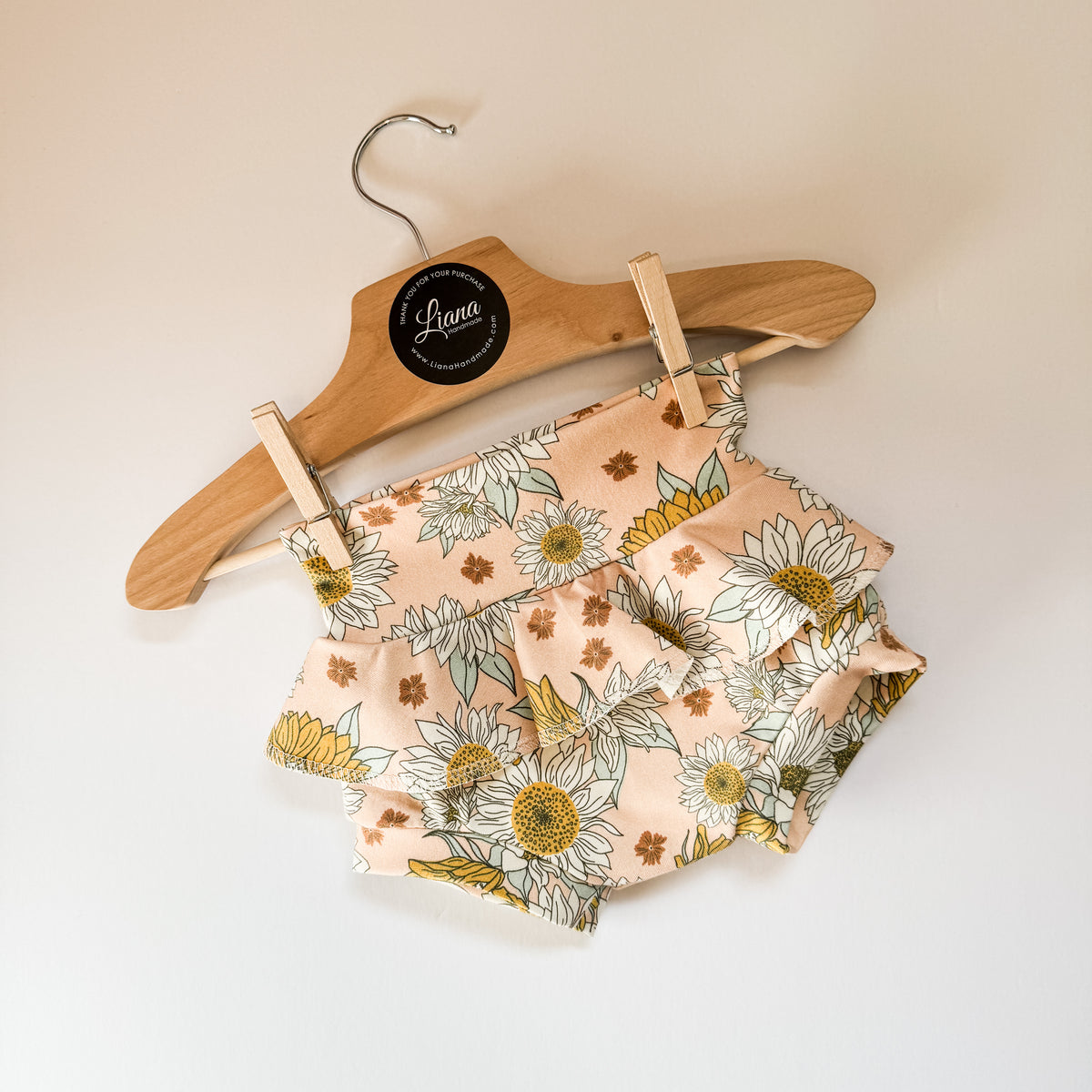 Ruffle Bummie: Boho Baby Bloomers, Sunflower
