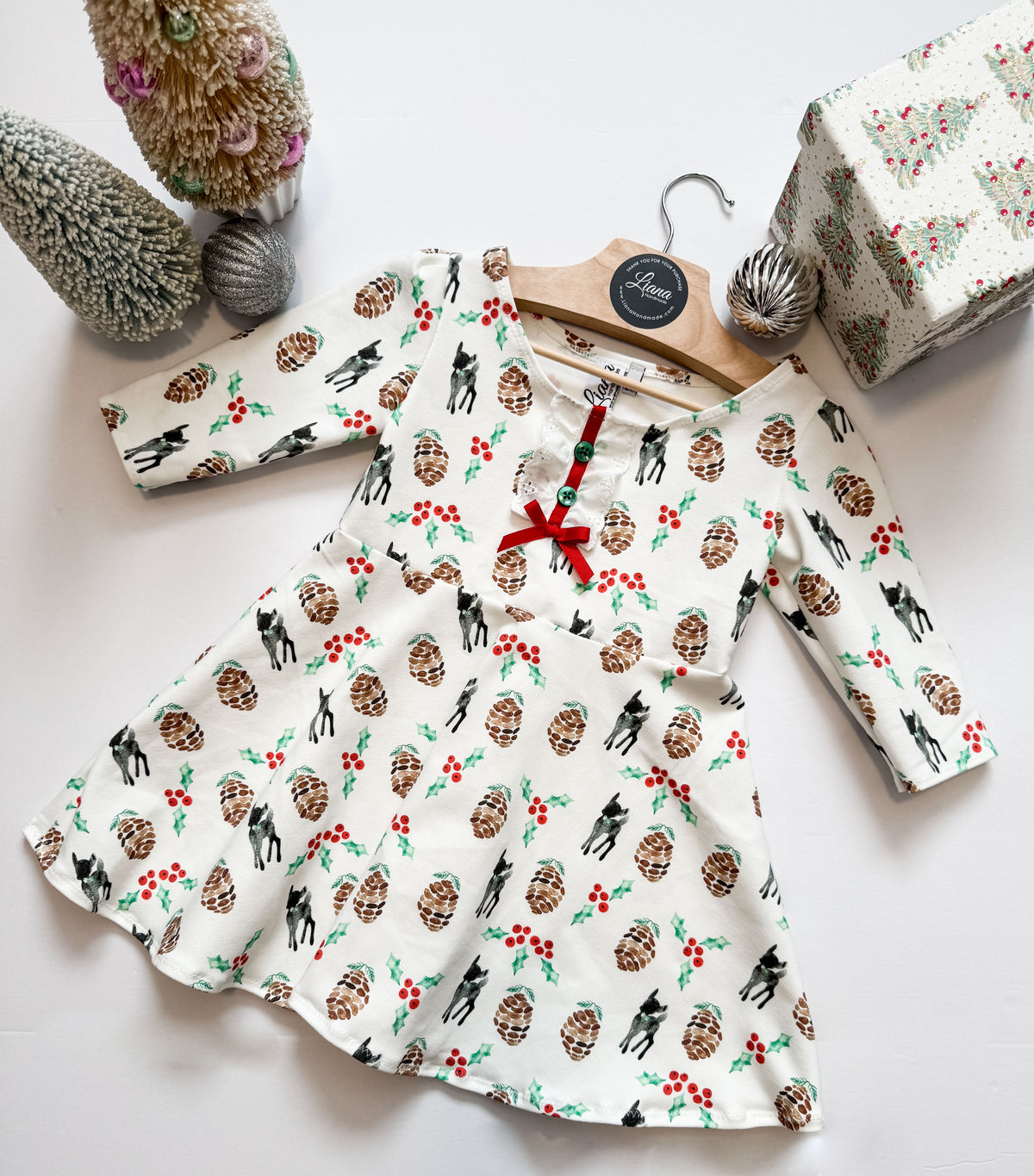 Seasonal Knit Toddler Dresses: Baby Deer, Twirl Dresses