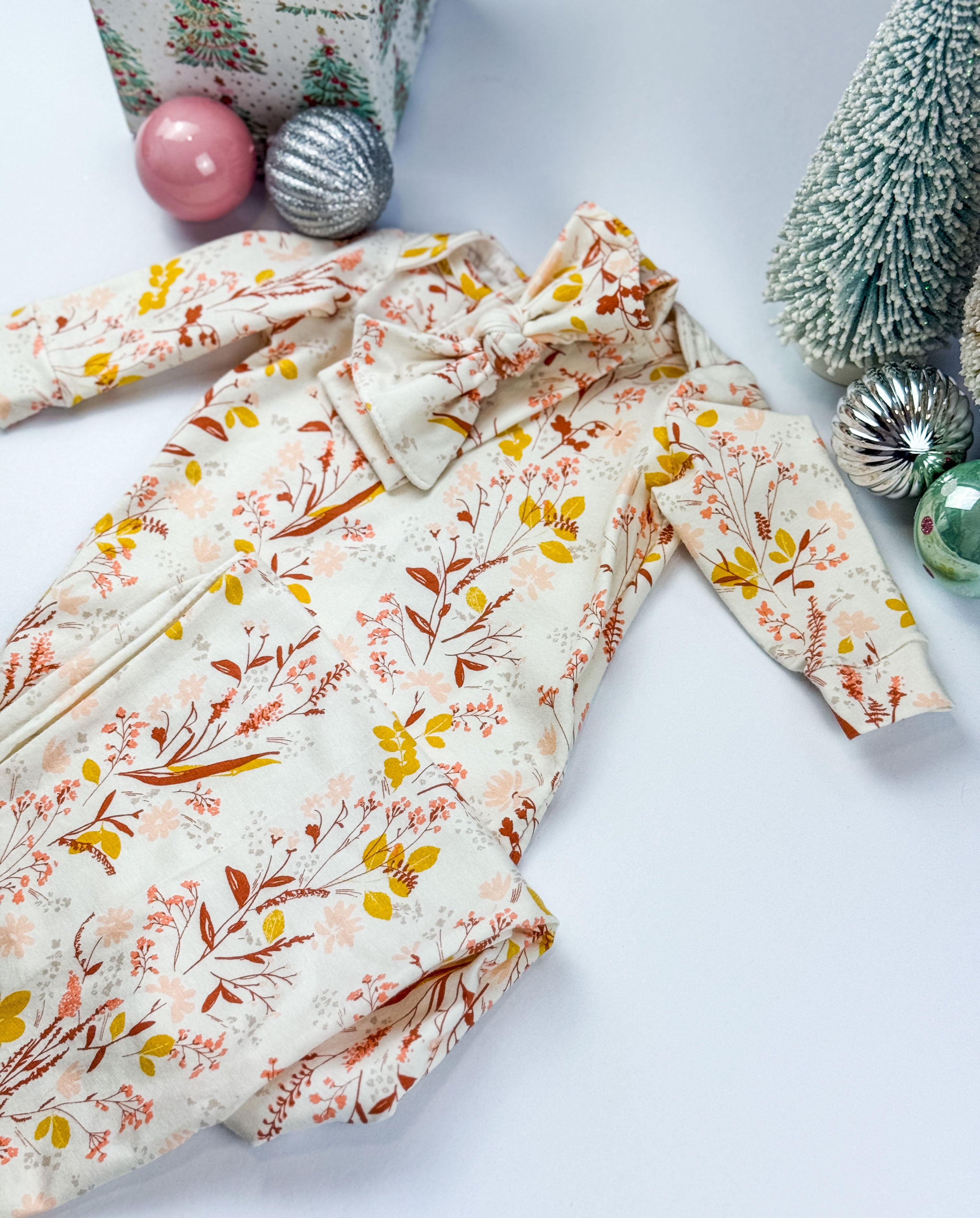 Wild Flowers Knot Gown for new baby