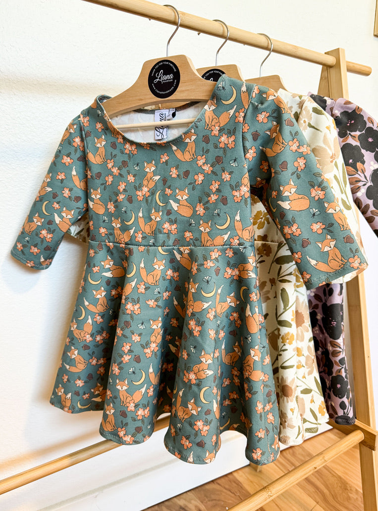 Fox and Acorn Knit Toddler Dress