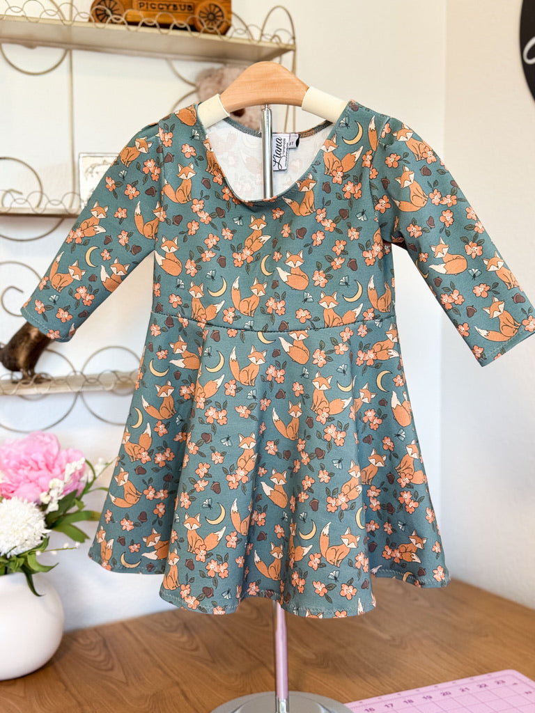 Fox and Acorn Knit Toddler Dress