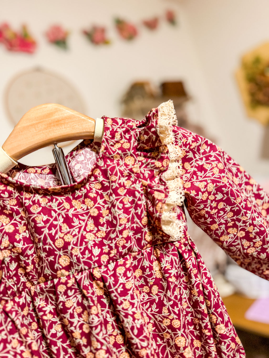 Plum Floral Romper: Long Sleeve Romper, Ruffles, Toddler, Baby