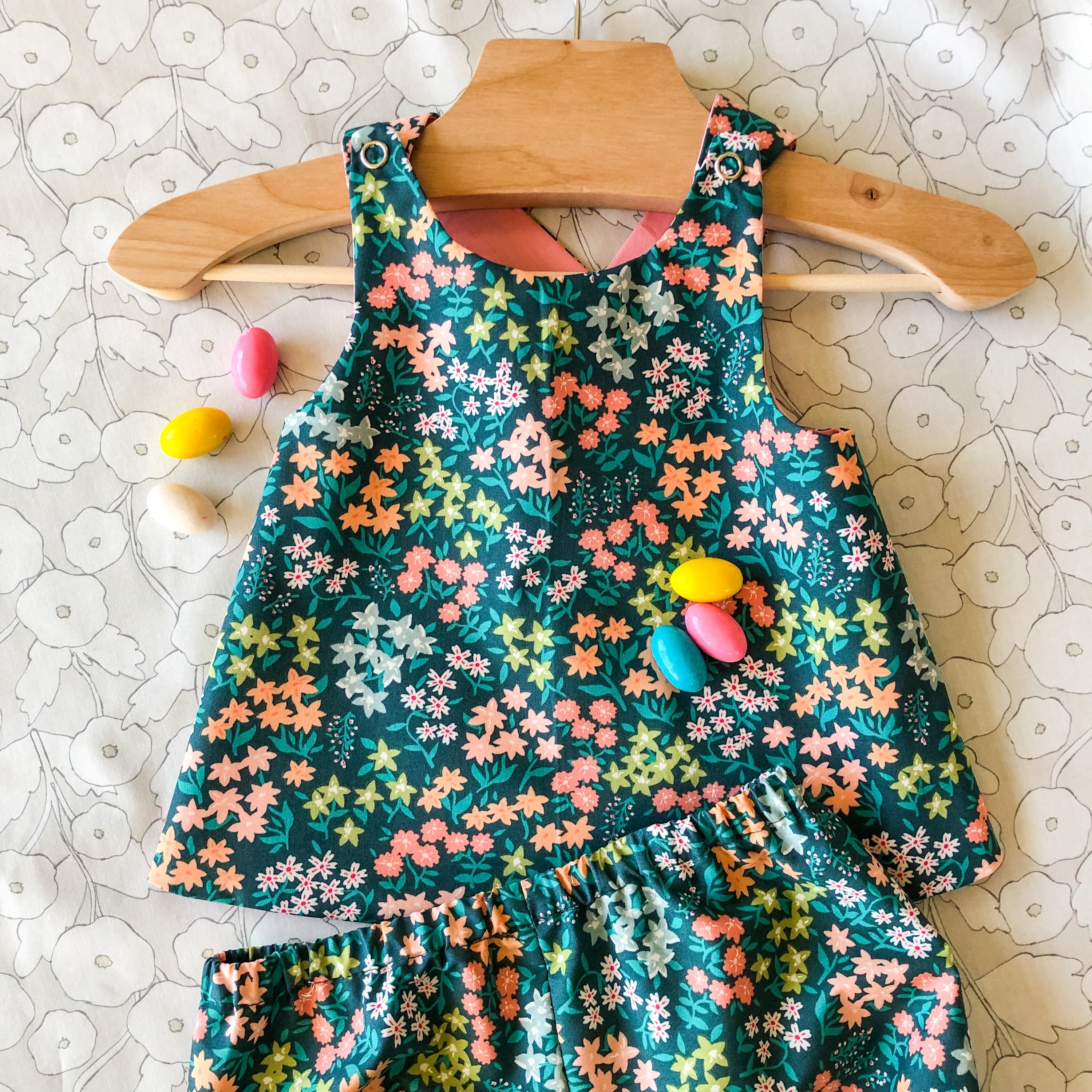 Floral Baby Bloomer Sets: Handmade Cotton Spring Outfit