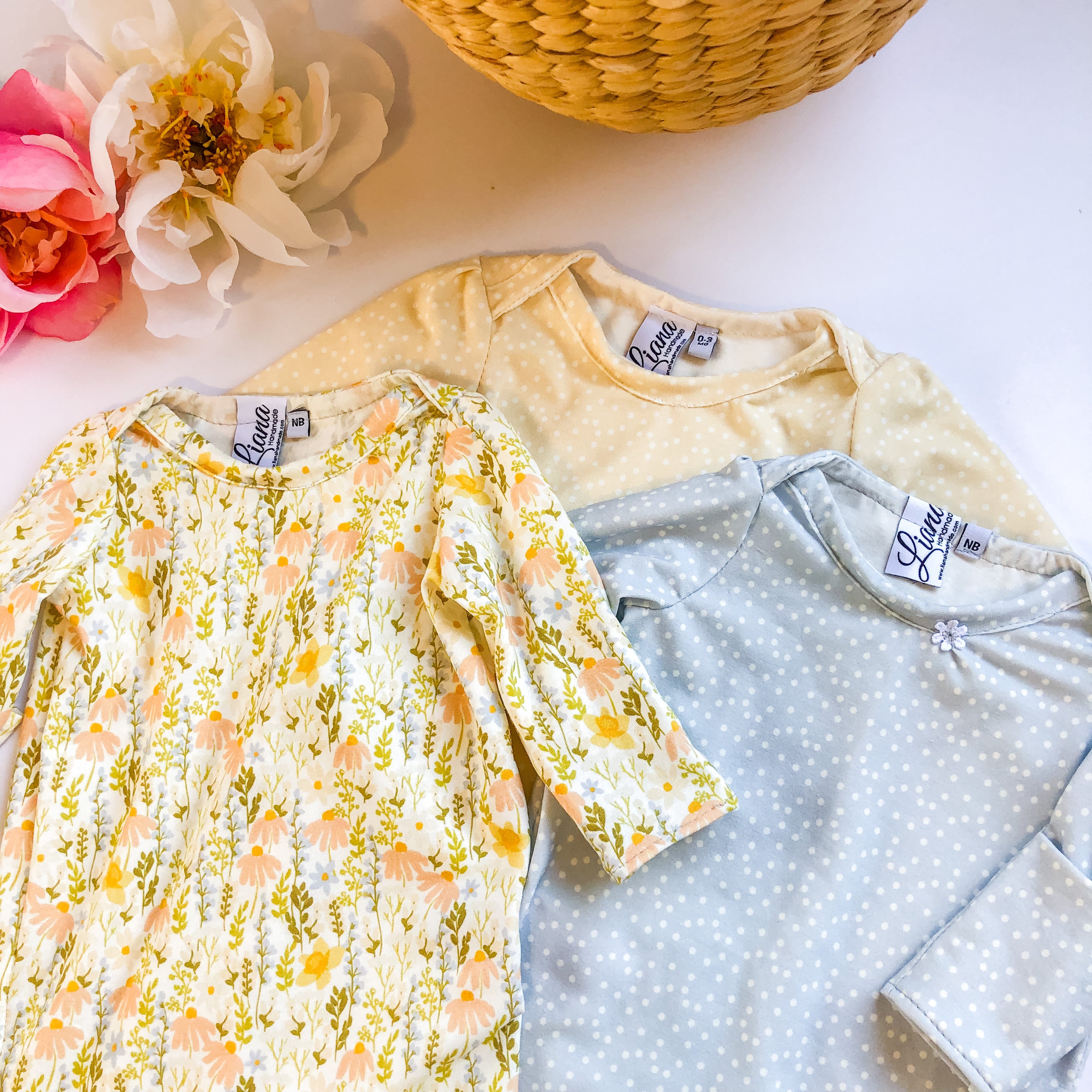 Spring Floral and Polka Dot Knot Gowns