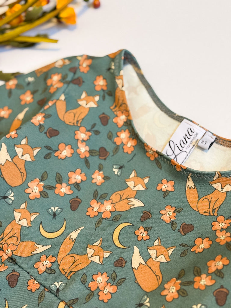 Fox and Acorn Knit Toddler Dress