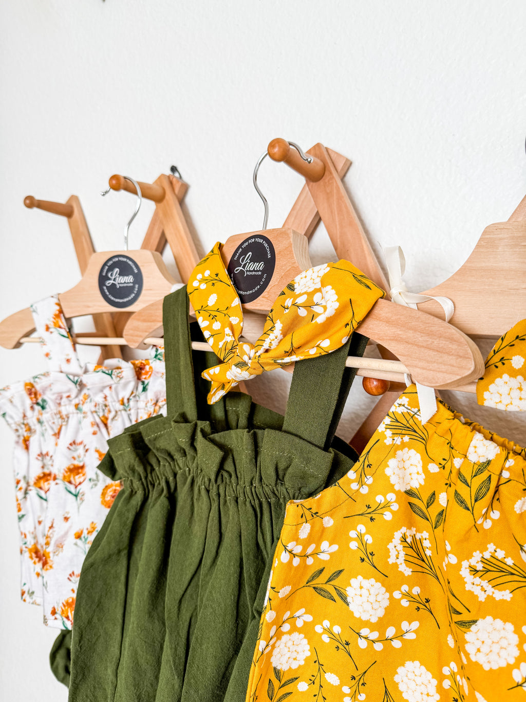 Toddler Girl Top and Bloomers Sets: Rust Floral or Yellow Prairie Adjustable Straps