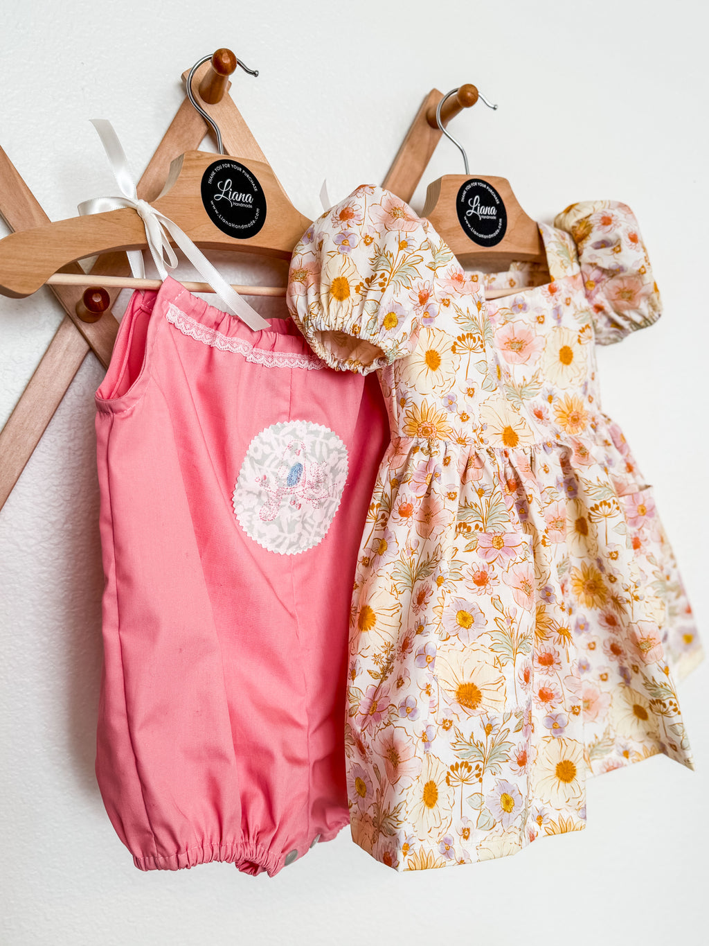 Baby Bird Embroidered Pink Baby Romper