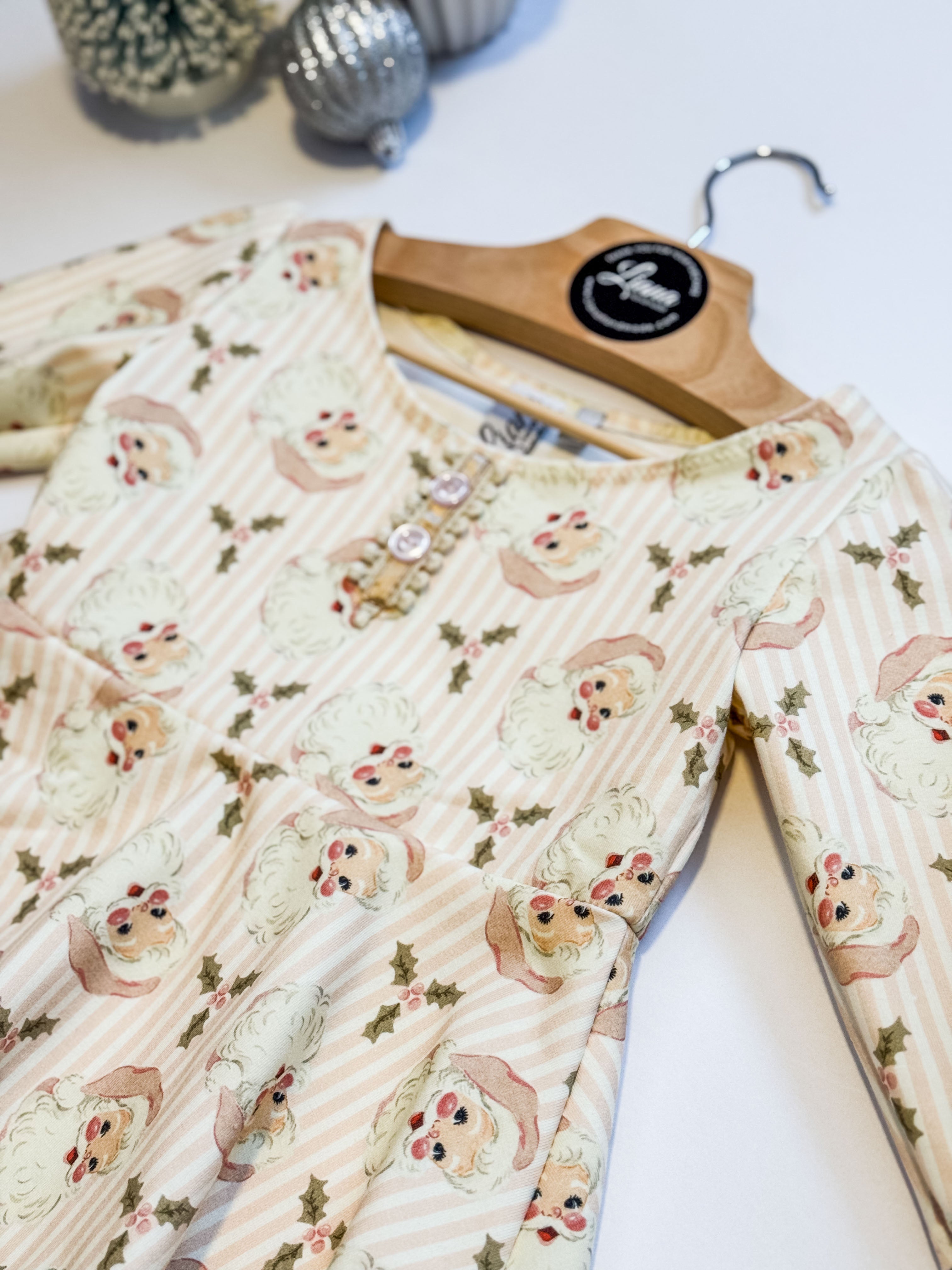 Seasonal Knit Toddler Dresses: Vintage Santa, Twirl Dresses