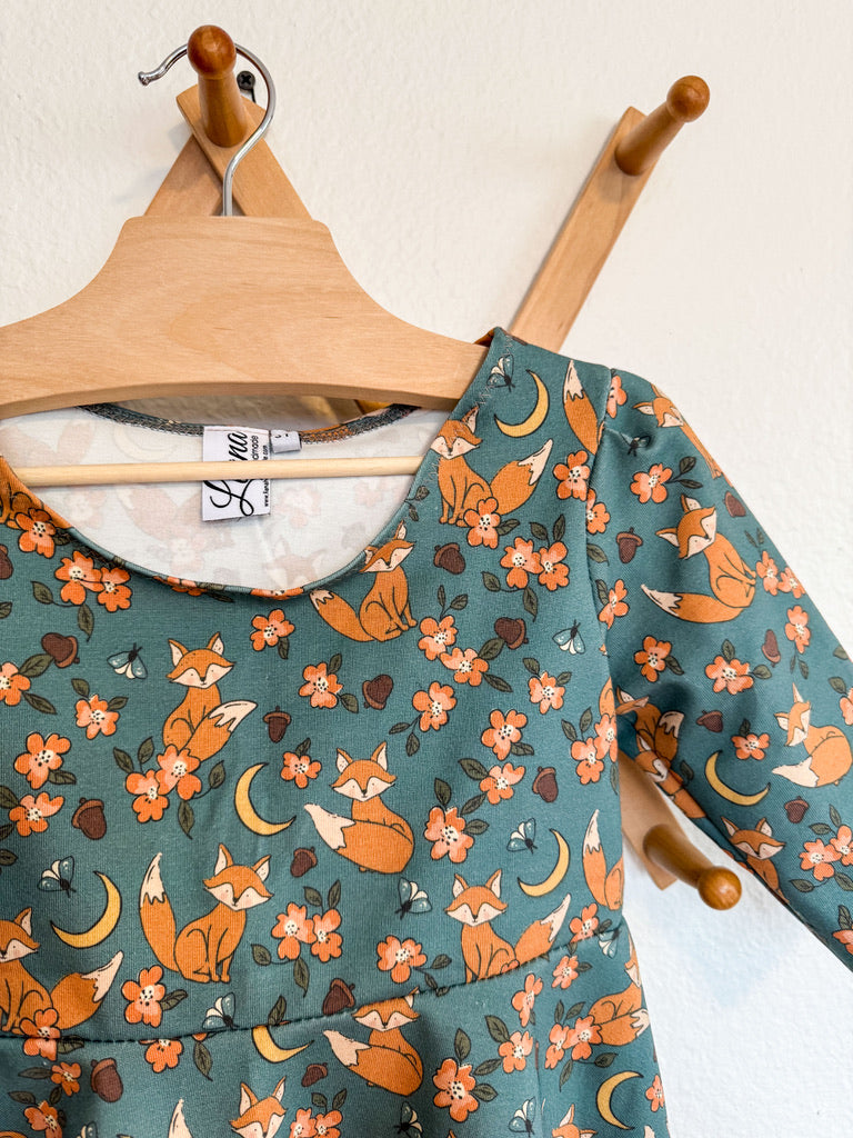 Fox and Acorn Knit Toddler Dress