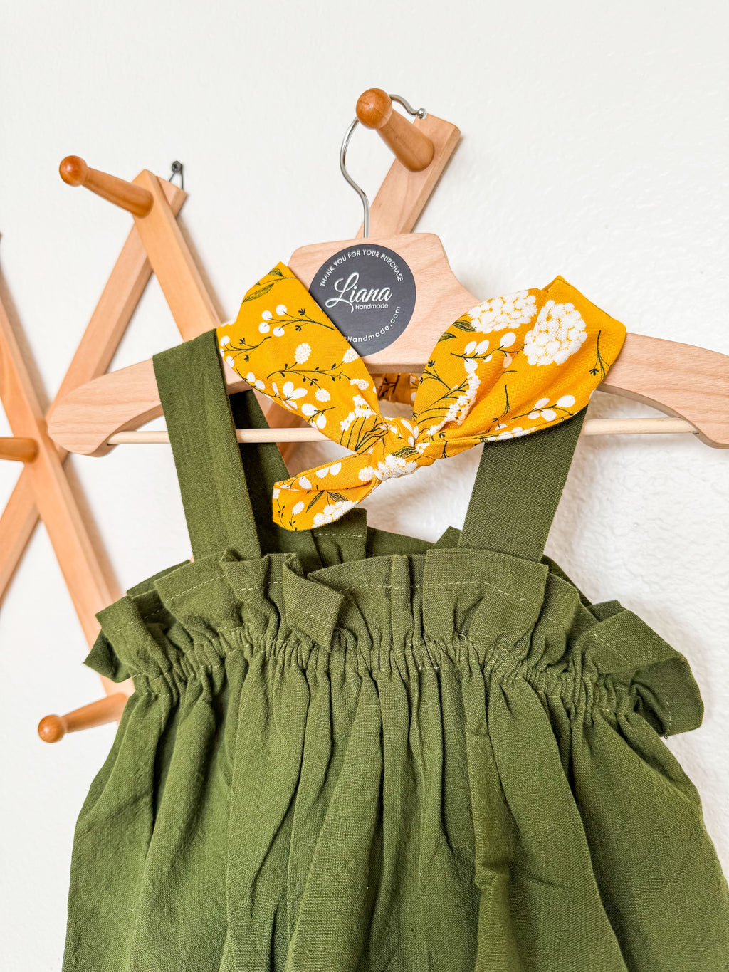 Toddler Girl Top and Bloomers Sets: Rust Floral or Yellow Prairie Adjustable Straps