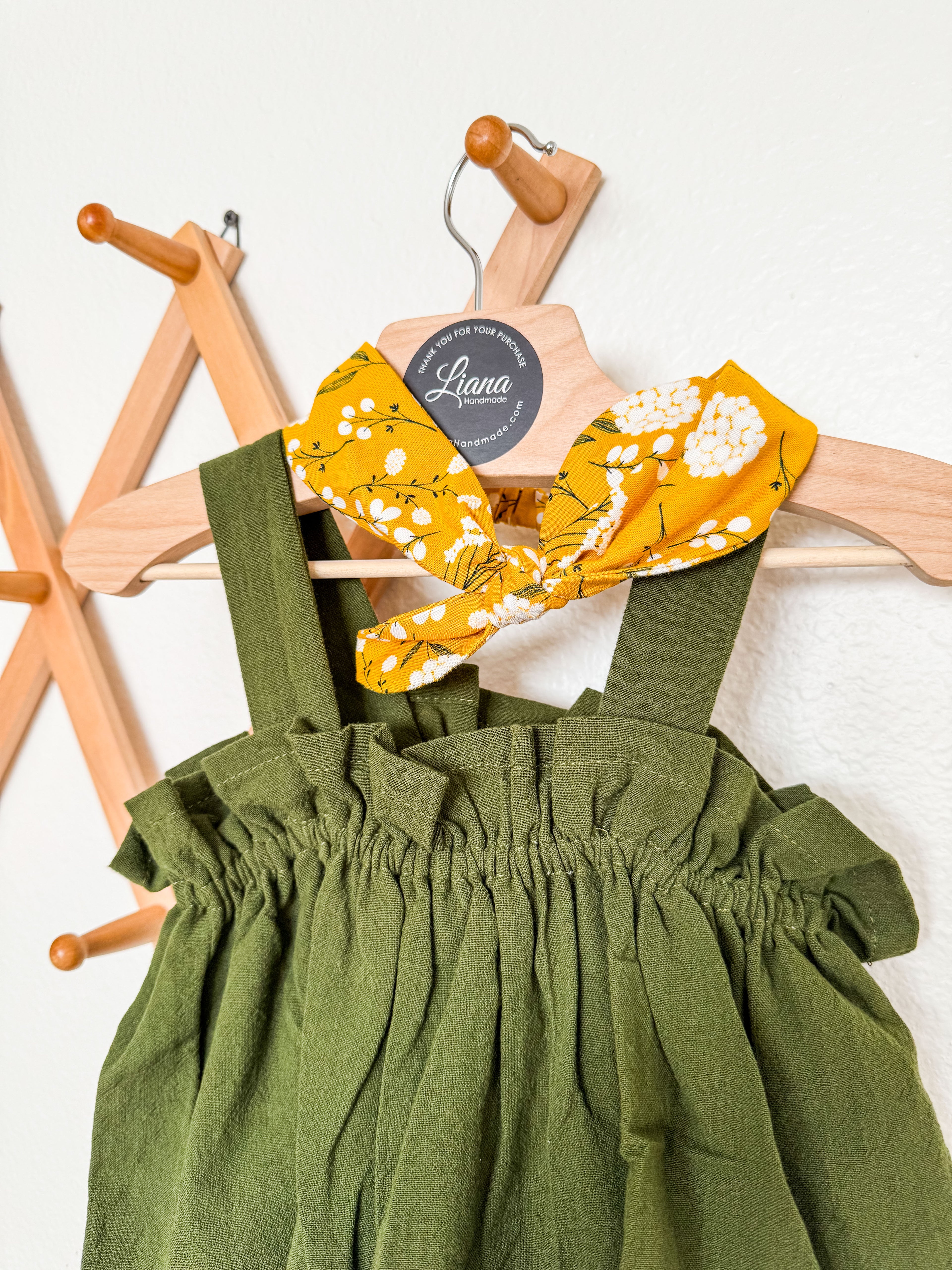 Toddler Girl Top and Bloomers Sets: Rust Floral or Yellow Prairie Adjustable Straps