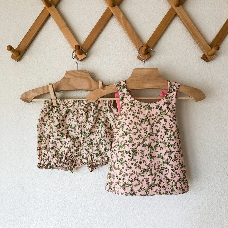 Floral Baby Bloomer Sets: Handmade Cotton Spring Outfit