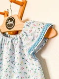 Baby Blue Summer Dress: Flutter Sleeve with Trim Detail, Headband