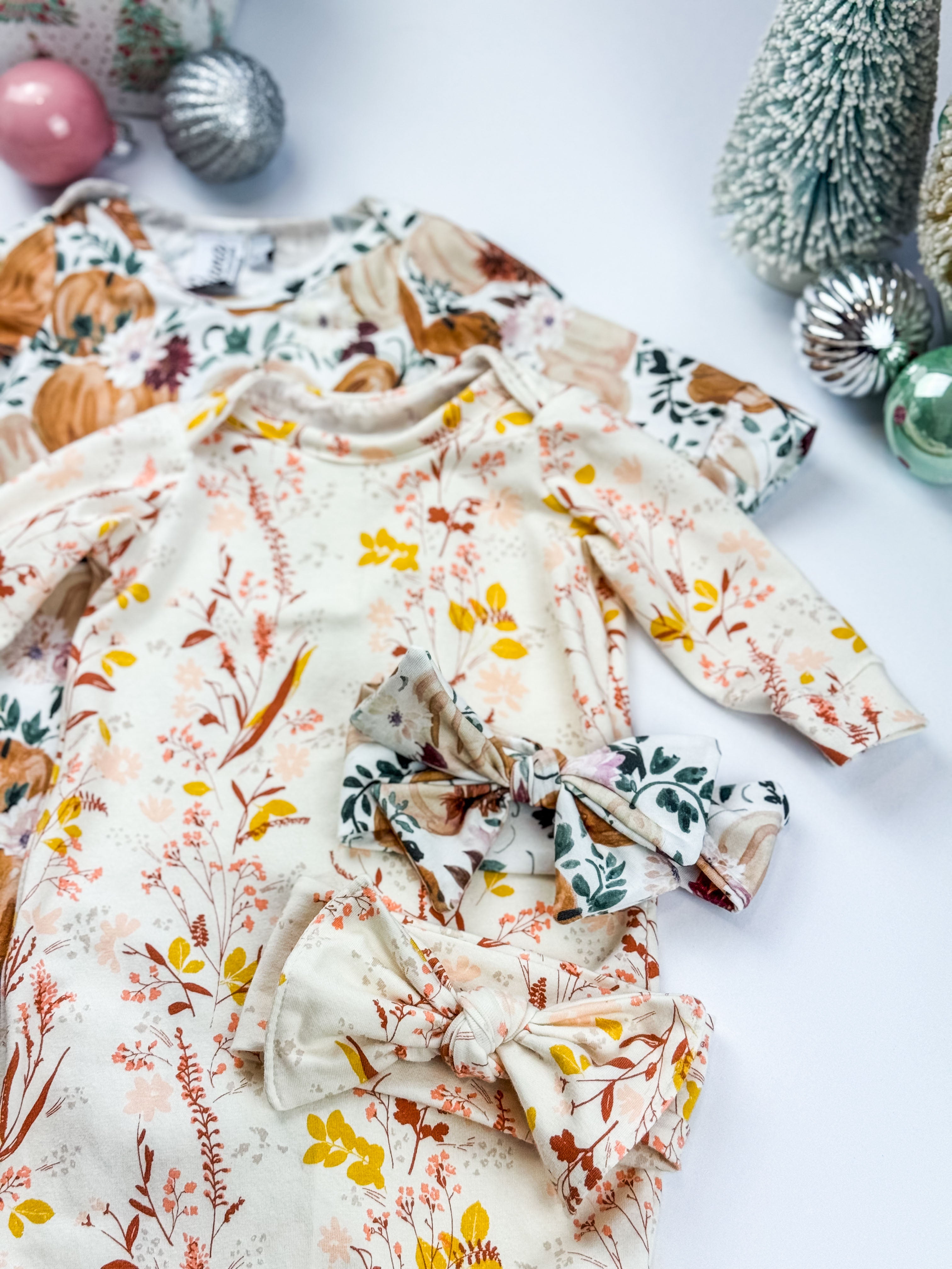 Wild Flowers Knot Gown for new baby