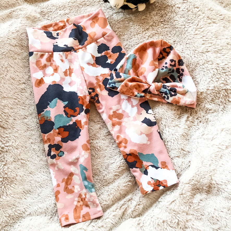 Baby Girl Pink Legging & Hat Sets