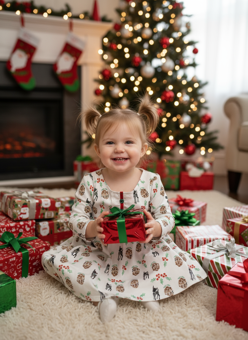 Seasonal Knit Toddler Dresses: Baby Deer, Twirl Dresses