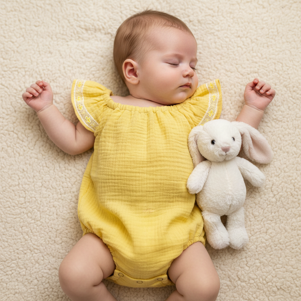 Spring Rompers: Pink or Yellow Ruffle Sleeve