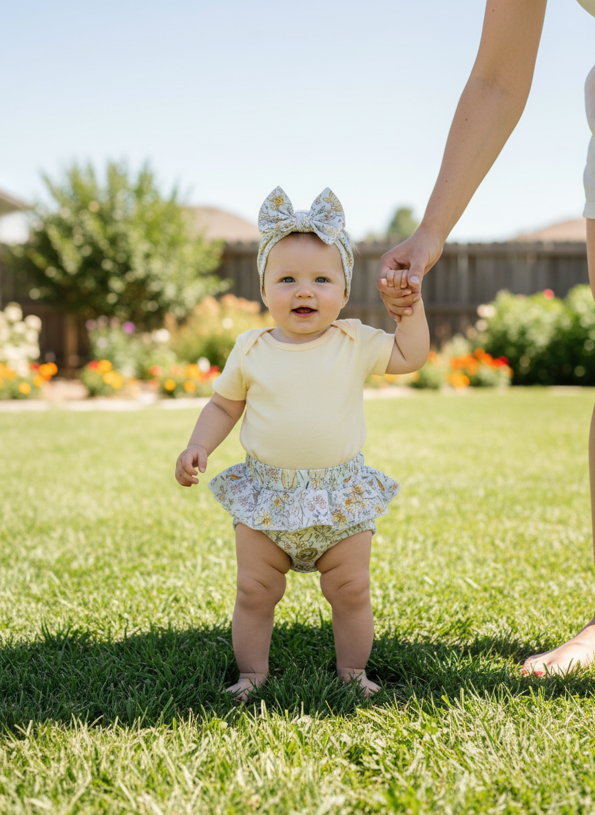 Spring Bummie with Headband: Assorted Prints, Bunny or Plaid
