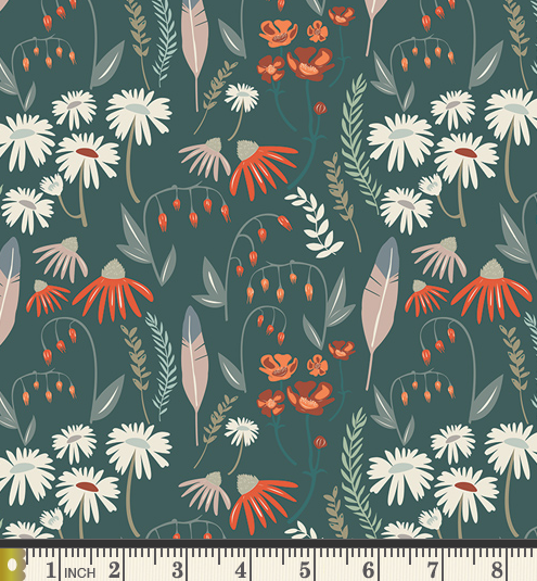 Green Toddler Feathers & Floral Dress